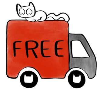 cat on red truk free shipping